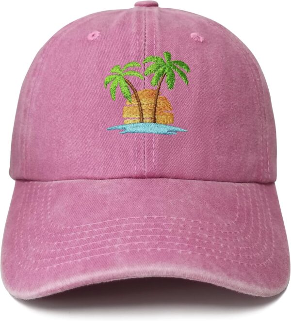 Embroidered Palm Tree Hats for Men Women