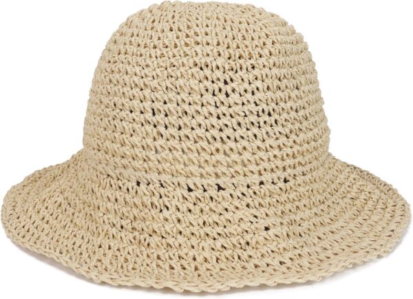 Womens Wide Brim Straw Sun Hat Foldable Floppy Crochet Beach Hat for Summer