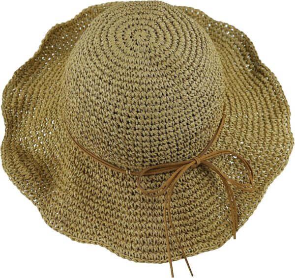 Women Sun Hat Wide Brim Floppy Beach Hat Breathable UV UPF 50+ Straw Hat Foldable Packable Summer Outdoor Cap